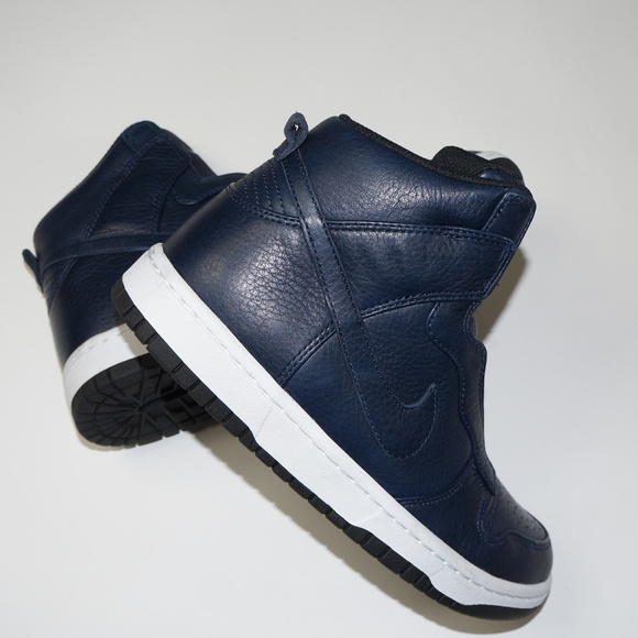 NIKE x SACAI Navy Blue Leather High Tops Sneakers NIKE x SACAI Navy Blue Leather High Tops Sneakers